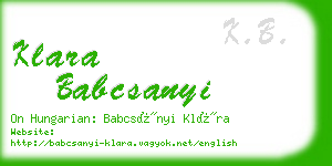 klara babcsanyi business card